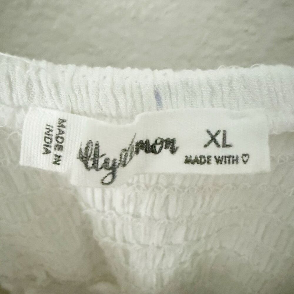 SALTY LEMON | SET White Smocked Tank Wide Leg Gauze Lace Pants White Tassel | XL - Picture 4 of 13